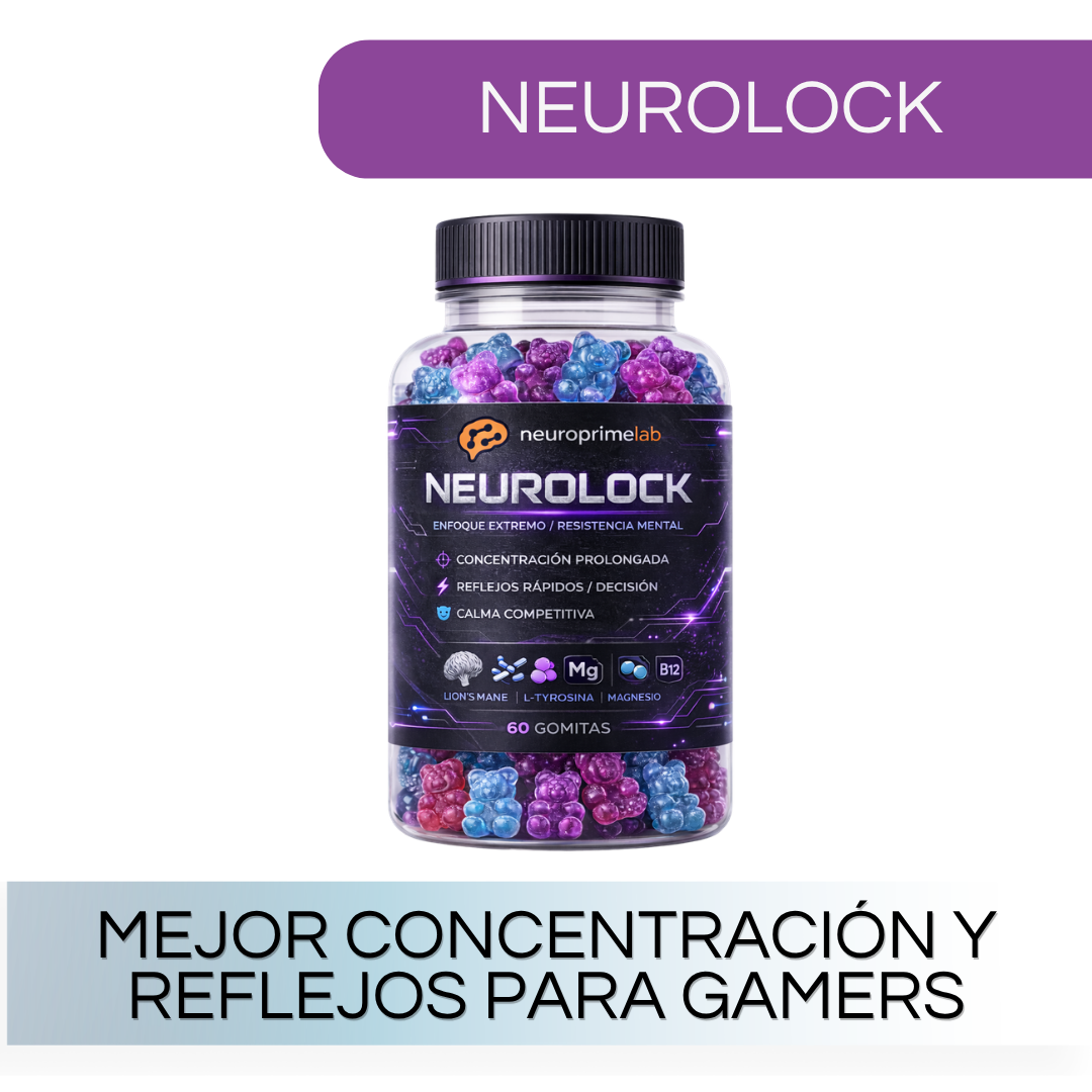 NEUROLOCK - Para GAMERS: Enfoque Extremo y Resistencia Mental - 60 Gomitas