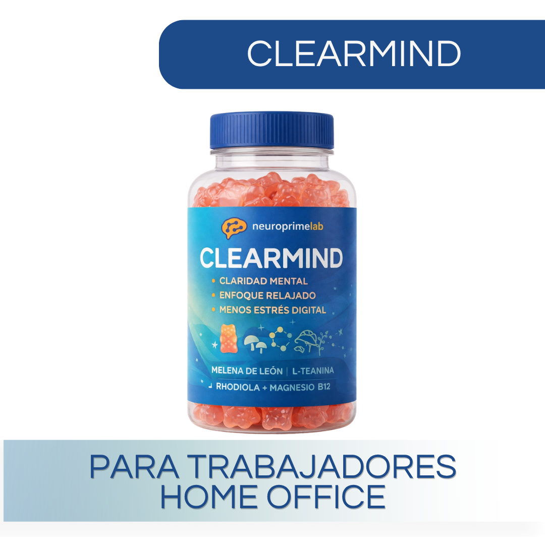 CLEARMIND - Claridad Mental para Trabajadores Home Office - 60 gomitas